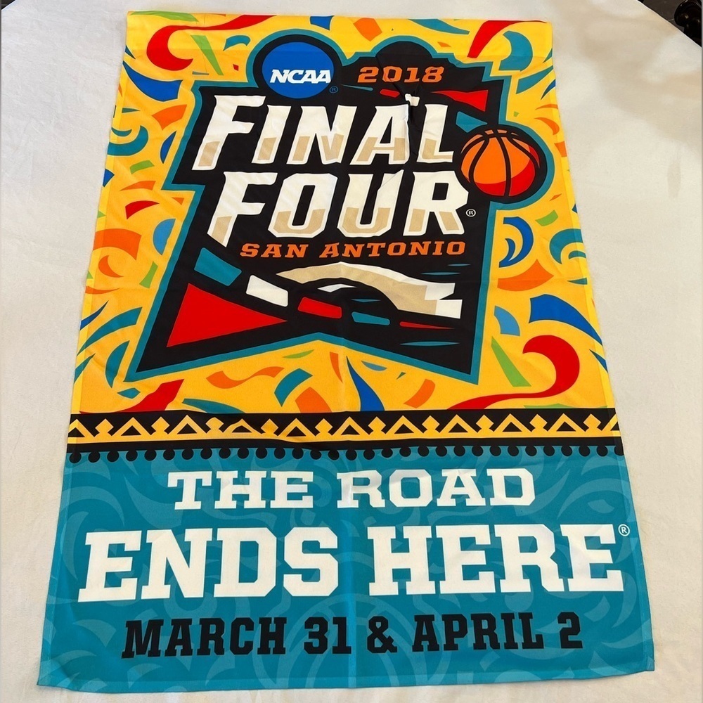 NCAA 2018 Final Four San Antonio Banner Sign. Authentic Event Sign, 27.5”x39.5”